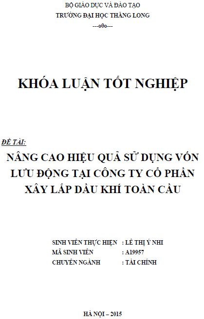 nang cao hieu qua su dung von luu dong tai cong ty co phan xay lap dau khi toan cau