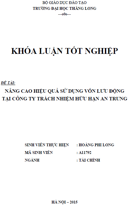 nang cao hieu qua su dung von luu dong tai cong ty tnhh an trung