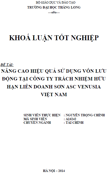 nang cao hieu qua su dung von luu dong tai cong ty tnhh lien doanh son asc venusia viet nam