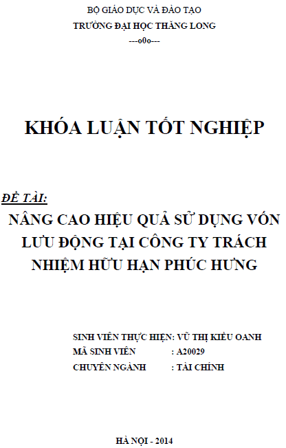 nang cao hieu qua su dung von luu dong tai cong ty trach nhiem huu han phuc hung