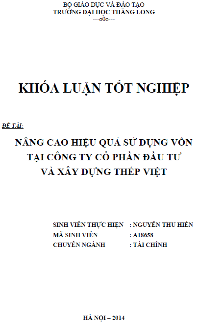 nang cao hieu qua su dung von tai cong ty co phan dau tu va xay dung thep viet