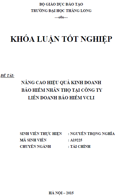 nang cao hieu qua su kinh doanh bao hiem nhan tho tai cong ty lien doanh bao hiem vcli