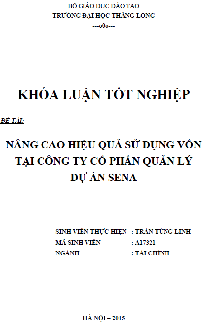 nang cao hieu qua su von tai cong ty co phan quan ly du an sena