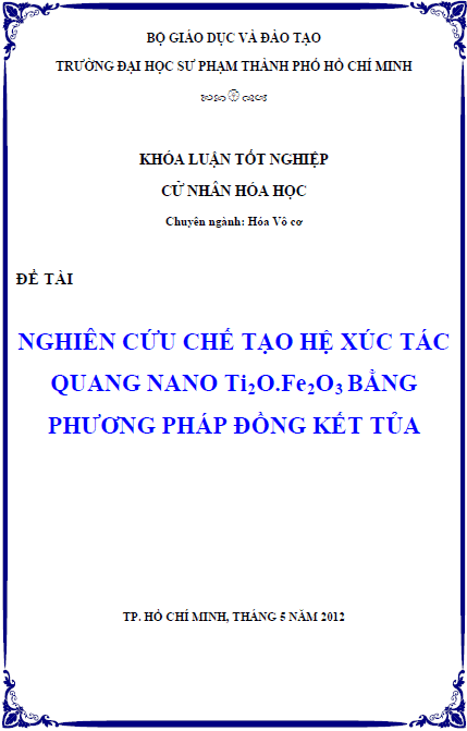 nghien cuu che tao he xuc tac quang nano ti2o fe2o3 bang phuong phap dong ket tua