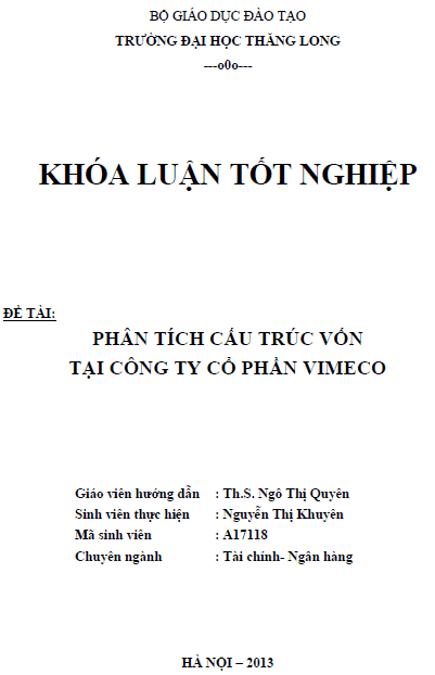 phan tich cau truc von tai cong ty co phan vimeco