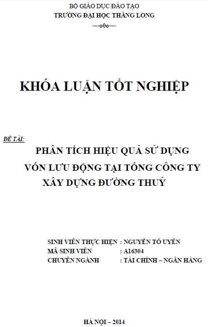 phan tich hieu qua su dung von luu dong tai tong cong ty xay dung duong thuy