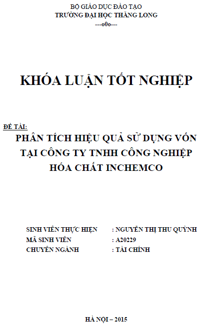 phan tich hieu qua su dung von tai cong ty tnhh cong nghiep hoa chat inchemco