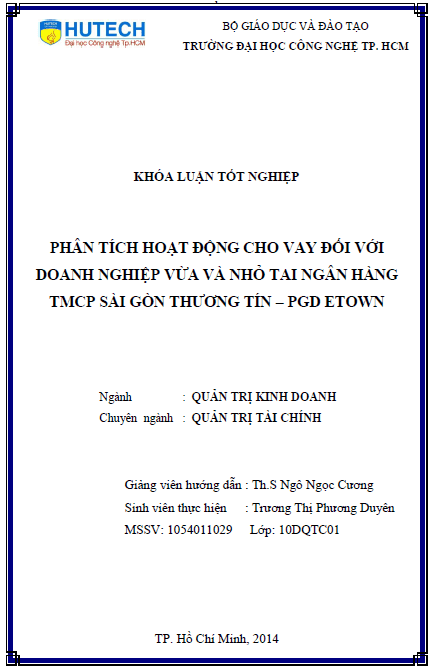 phan tich hoat dong cho vay doi voi doanh nghiep vua va nho tai ngan hang tmcp sai gon thuong tin pgd etown