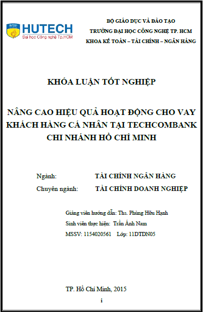phan tich hoat dong cho vay khach hang ca nhan tai ngan hang thuong mai co phan ky thuong viet nam techcombank chi nhanh ho chi minh