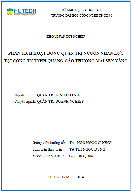 phan tich hoat dong quan tri nguon nhan luc tai cong ty tnhh cao thuong mai sen vang