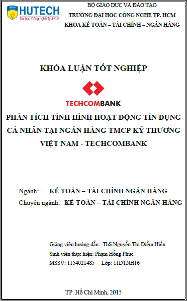 phan tich hoat dong tin dung khach hang ca nhan tai ngan hang tmcp ky thuong viet nam techcombank