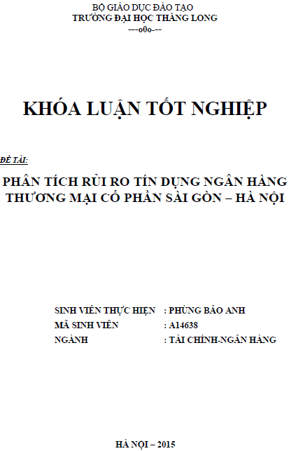 phan tich rui ro tin dung ngan hang thuong mai co phan sai gon ha noi