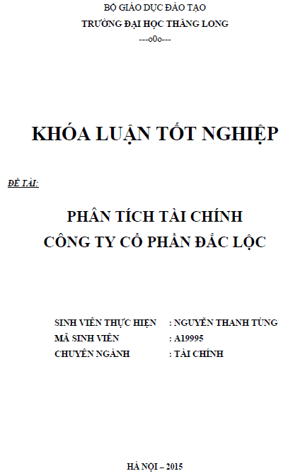 phan tich tai chinh cong ty co phan dac loc