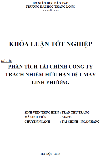 phan tich tai chinh cong ty trach nhiem huu han det may linh phuong