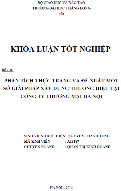 phan tich thuc trang va de xuat mot so giai phap xay dung thuong hieu tai cong ty thuong mai ha noi