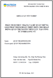phan tich thuc trang va de xuat nhung giai phap nham hoan thien hon cho hoat dong quan tri nguon nhan luc tai cong ty tnhh long vy