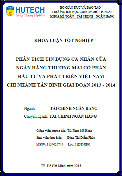 phan tich tin dung ca nhan cua ngan hang thuong mai co phan dau tu va phat trien viet nam bidv chi nhanh tan binh giai doan 2013 2014