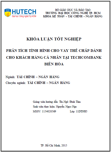 phan tich tinh hinh cho vay the chap danh cho khach hang ca nhan tai ngan hang techcombank bien hoa