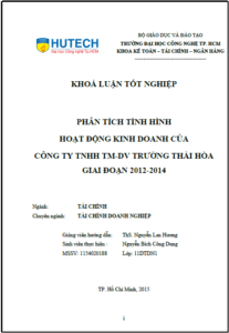phan tich tinh hinh hoat dong kinh doanh tai cong ty tnhh thuong mai dich vu truong thai hoa giai doan 2012 2014