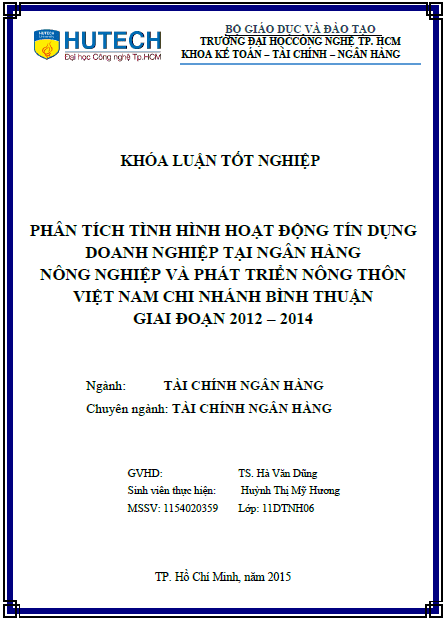 phan tich tinh hinh hoat dong tin dung doanh nghiep tai ngan hang nong nghiep va phat trien nong thon viet nam chi nhanh binh thuan giai doan 2012 2014