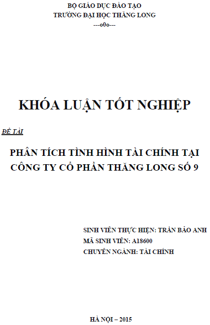 phan tich tinh hinh tai chinh cong ty co phan thang long so 9