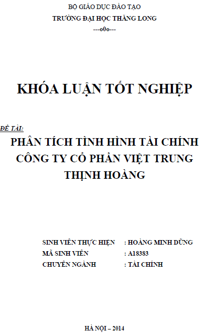 phan tich tinh hinh tai chinh cong ty co phan viet trung thinh hoang