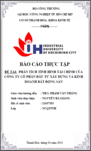 Phân tích tình hình tài chính của công ty Cổ phần Đầu tư Xây dựng và Kinh doanh Bất động sản 12 phan tich tinh hinh tai chinh cua cong ty co phan dau tu xay dung va kinh doanh bat dong san