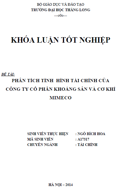 phan tich tinh hinh tai chinh cua cong ty co phan khoang san va co khi mimeco