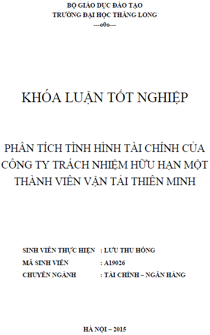 phan tich tinh hinh tai chinh cua cong ty tnhh mot thanh vien van tai thien minh