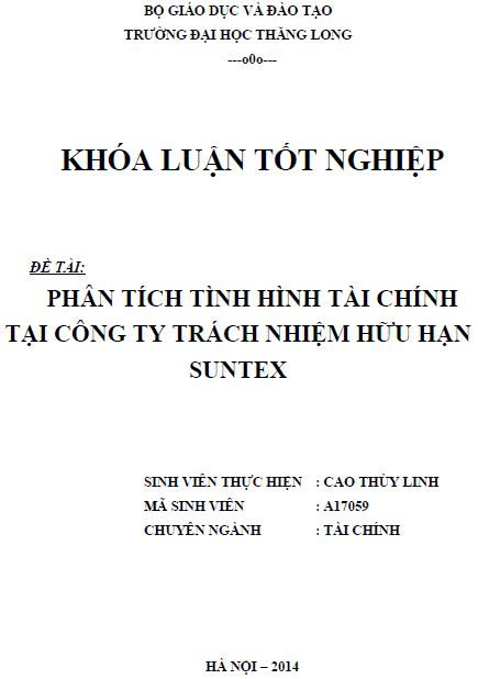 phan tich tinh hinh tai chinh cua cong ty tnhh