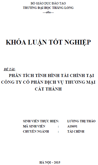 phan tich tinh hinh tai chinh tai cong ty co phan dich vu thuong mai cat thanh luong thi thao