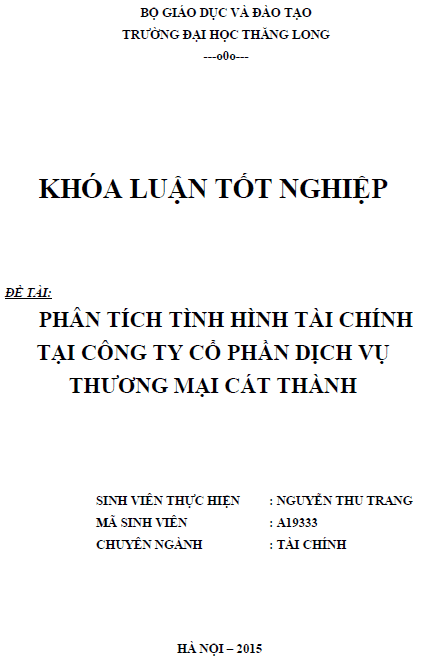 phan tich tinh hinh tai chinh tai cong ty co phan dich vu thuong mai cat thanh nguyen thu trang