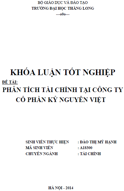 phan tich tinh hinh tai chinh tai cong ty co phan ky nguyen viet
