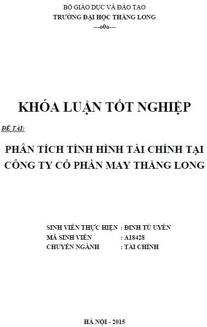 phan tich tinh hinh tai chinh tai cong ty co phan may thang long