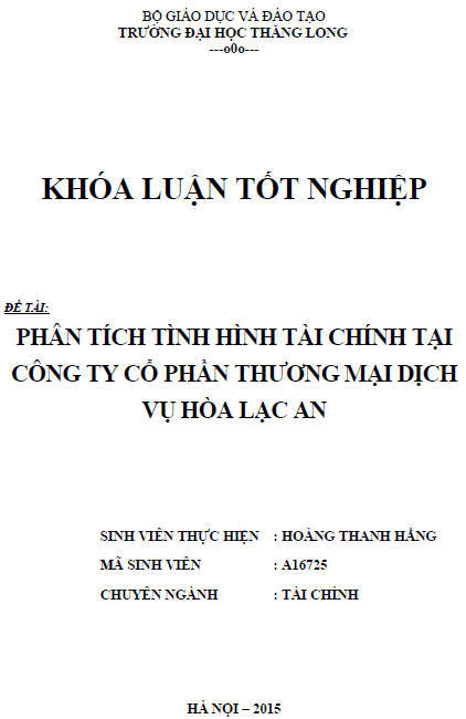 phan tich tinh hinh tai chinh tai cong ty co phan thuong mai dich vu hoa lac an