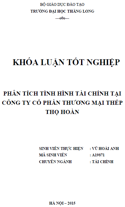 phan tich tinh hinh tai chinh tai cong ty co phan thuong mai thep tho toan