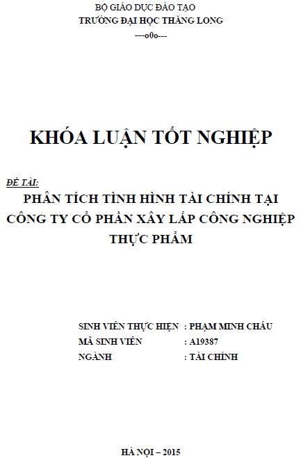 phan tich tinh hinh tai chinh tai cong ty co phan xay lap cong nghiep thuc pham