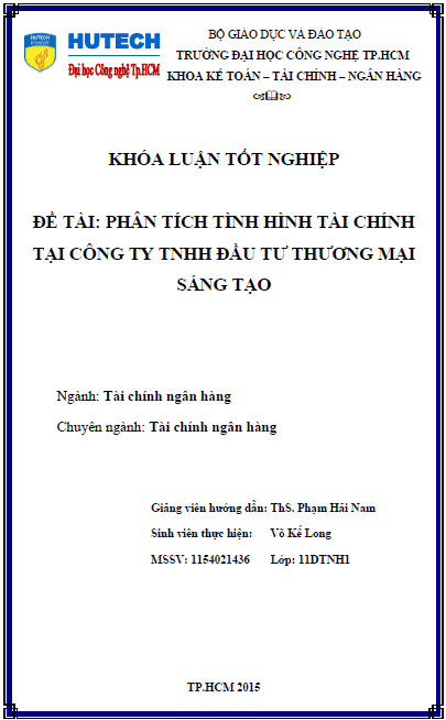 Phân tích tình hình tài chính tại Công ty TNHH Đầu tư Thương mại Sáng Tạo 1 phan tich tinh hinh tai chinh tai cong ty tnhh dau tu thuong mai sang tao