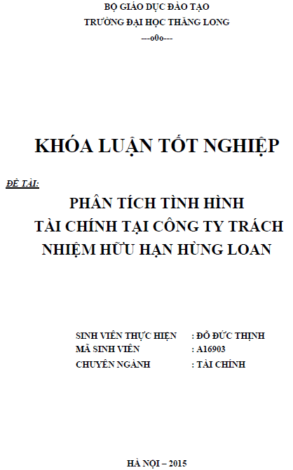 phan tich tinh hinh tai chinh tai cong ty tnhh hung loan