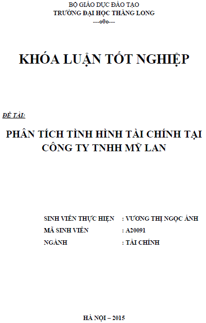 phan tich tinh hinh tai chinh tai cong ty tnhh my lan