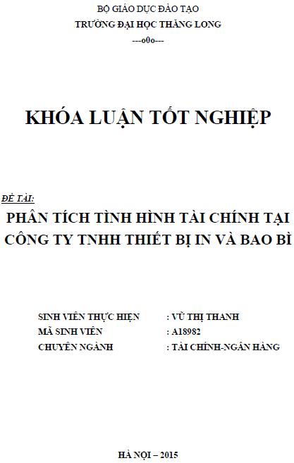 phan tich tinh hinh tai chinh tai cong ty tnhh thiet bi in va bao bi