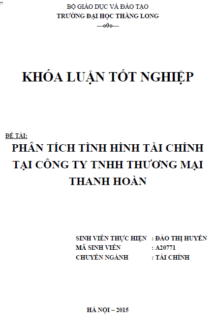 phan tich tinh hinh tai chinh tai cong ty tnhh thuong mai thanh hoan