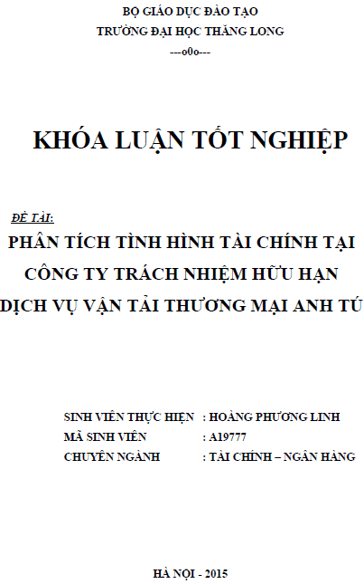 phan tich tinh hinh tai chinh tai cong ty trach nhiem huu han dich vu van tai thuong mai anh tu