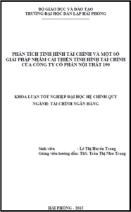 phan tich tinh hinh tai chinh va mot so giai phap nham cai thien tinh hinh tai chinh cua cong ty co phan noi that 190
