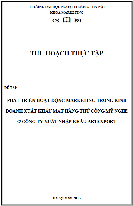 phat trien hoat dong marketing trong kinh doanh xuat khau mat hang thu cong my nghe o cong ty xuat nhap khau