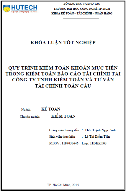 quy trinh kiem toan khoan muc tien trong kiem toan bao cao tai chinh tai cong ty tnhh kiem toan va tu van tai chinh toan cau