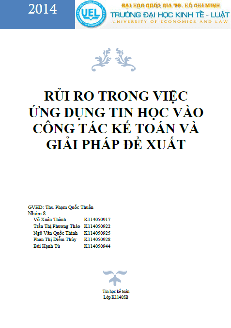rui ro trong viec ung dung tin hoc vao cong tac ke toan va giai phap de