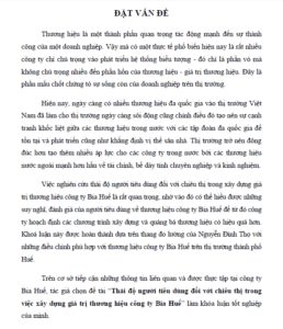 thai do nguoi tieu dung doi voi chieu thi trong viec xay dung gia tri thuong hieu cong ty bia hue