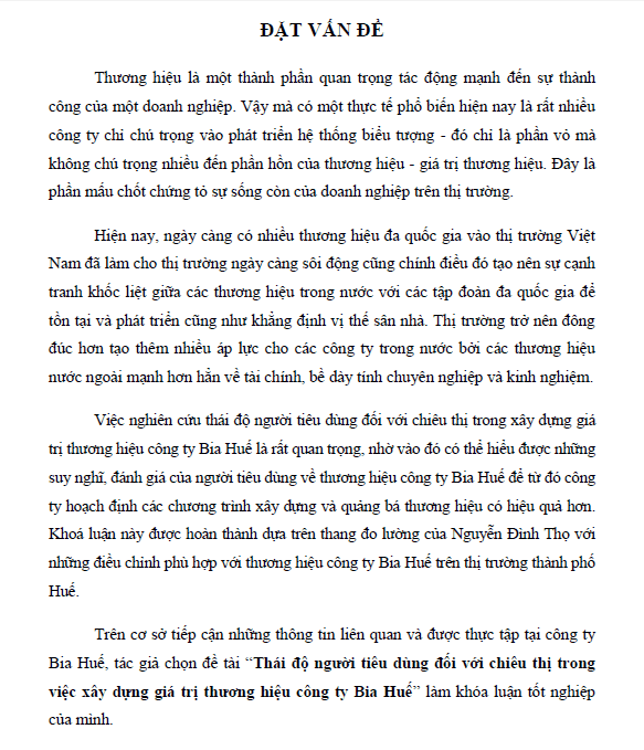 thai do nguoi tieu dung doi voi chieu thi trong viec xay dung gia tri thuong hieu cong ty bia hue