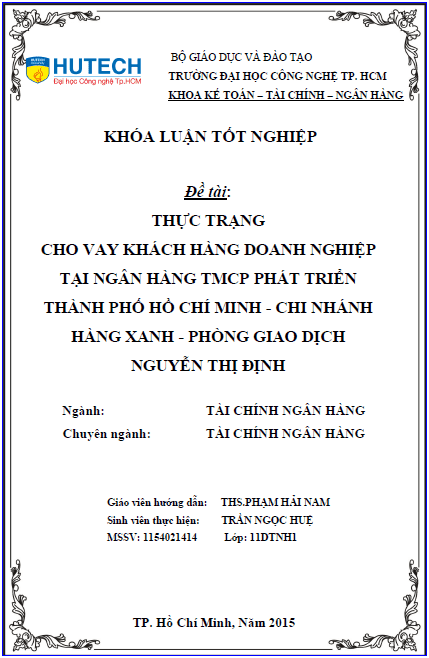 thuc trang cho vay khach hang doanh nghiep tai ngan hang tmcp phat trien thanh pho ho chi minh chi nhanh hang xanh phong giao dich nguyen thi dinh